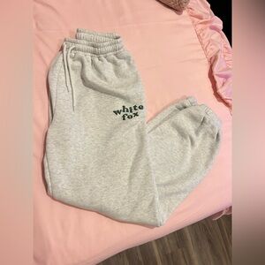 white fox sweatpants
